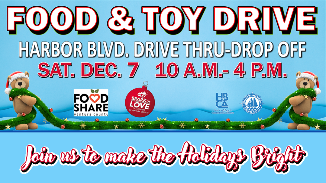 Join us for the 5th annual Harbor food and toy drive!